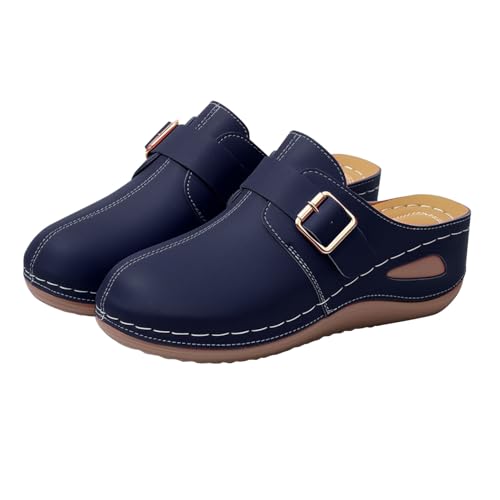 Genérico Sandalias Ortopédicas De Cuña Para Mujer Plataforma Sandalias con Soporte de Arco Sandalia Romanas Moda Con Correa Y Hebilla Comodos Antideslizantes Para Caminar Piscina Playa