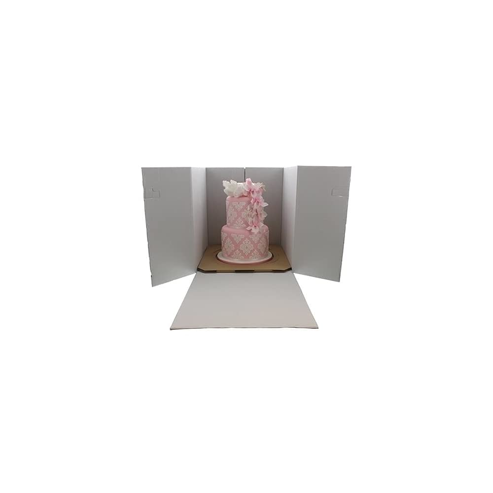 The Cake Decorating Co. 16 Inch Extra Deep Corrugated White Cube Cake Box 16" x 16" x 16" - Strong & Sturdy for Transportation of Cakes