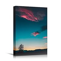 Canvas Wall Art Gradient Sunset on Skyline Coastal Multicolor Photography Relax/Calm Romantics Sunset - 12x18 inches