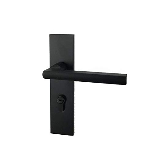 Poignées de porte de maison et bureau avec serrure à levier noire anti-intrusion - 2