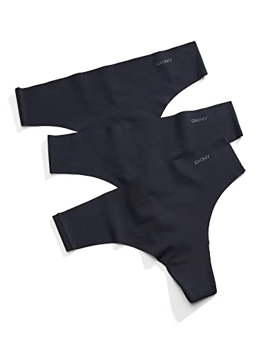 DKNY Litewear Cut Anywhere Tanga 3-Pack Negro XL, Negro, XL