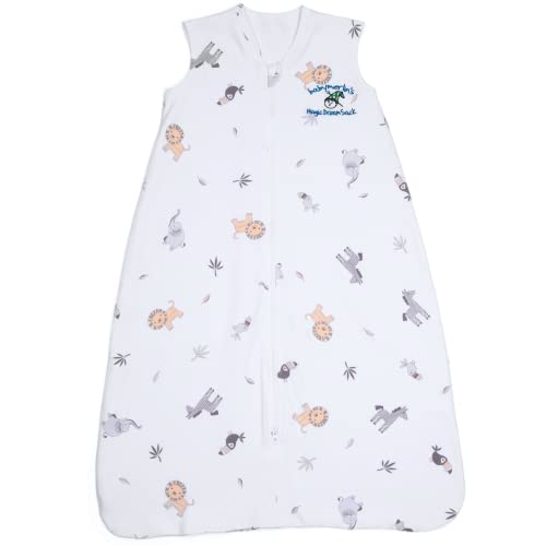 Image of Baby Merlin's Magic Dreamsack - 100% Cotton Baby Wearable Blanket - Magic Sleep Sack for Infants 6-12 Months - Cozy Sleep Sack for Babies with Double Zipper and Scooped Neckline - Safari Animals
