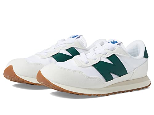 Image of New Balance Kids 237 Bungee Sneaker, Nimbus Cloud /Nightwatch Green, 1 M Little Kid (4-8 Years)