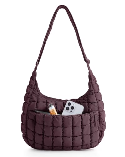 BAGSMART Quilted Crossbody Bags for Women, Travel Purses Hobo Shoulder Bag