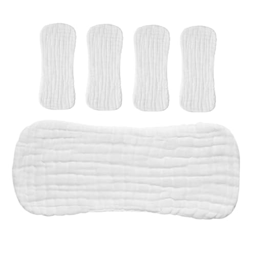 BIUDECO 5 piezas Pañales de Algodón para Bebés Meses Absorbentes Transpirables y Reutilizables Suaves y Ajustables para Recién Nacidos y Bebés Pequeños