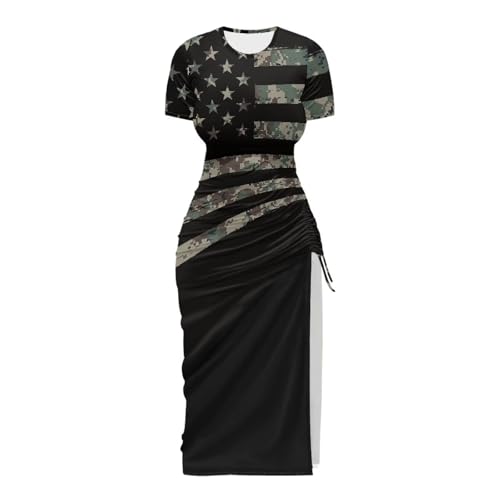 Image of Short Sleeve Dress for Women,Sexy Bodycon Dress,Plus Size Slit Dress,String Design s-4xl
