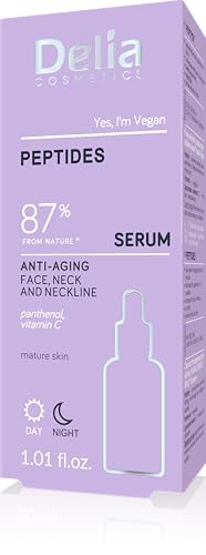 Delia Cosmetics - Siero Antirughe - Peptidi - Pelli Mature - Riduce le Rughe. Uniforma il Colorito della Pelle - Ritarda il Processo di Invecchiamento - Pelle Liscia e Soda - Vegano - 30ml