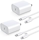 iPhone Fast Charger, [Apple MFi Certified] 2 Pack 20W USB C Power Delivery Wall Charger Block with...