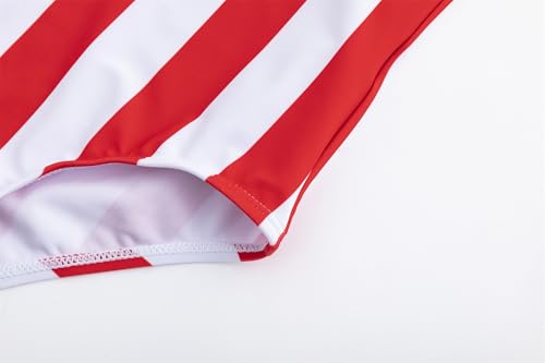 LIZENS Girls Swimwear One Piece Striped 2-12Years Ruffle Trim Flounce Beach Bathing Suit for Kids4