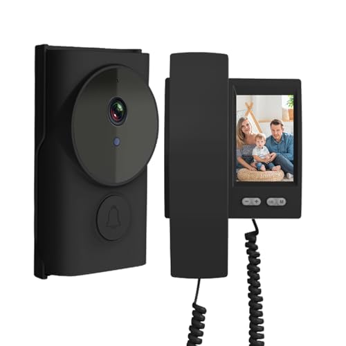 Bekasa Sonnette sans Fil avec Camera,1080P Interphone Video sans Fil avec écran IPS De 3.5, IP44 Pas de WiFi Requis,Visiophone Connecté,Vision Nocturne Infrarouge, 35° Sonnette -Boir Sonnette Video