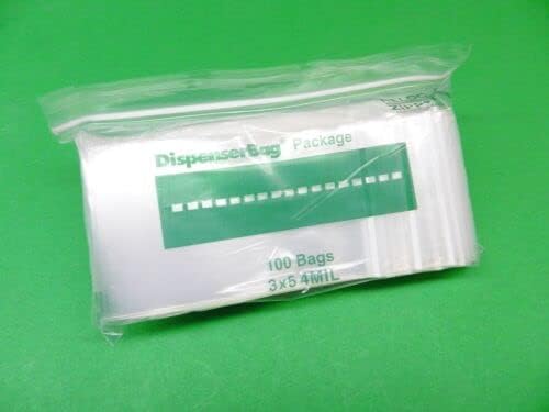 Reloc Zippit Bag 3"X5" Clear 4Mil Reclosable Thick Bags Pack of 100 By JTS