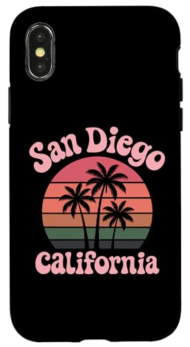 サンディエゴ レトロ カリフォルニア サーフ ビーチ SD La Jolla Oceanside スマホケース iPhone X/XS 用