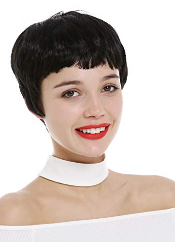 WIG ME UP - SA098-1B Lady Wig very short Pixie cut 60s retro fringe bangs black, black (1B) - Image 4