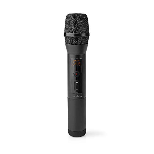 Microphone sans fil cardioïde Nedis noir réduction de bruit -95 dB