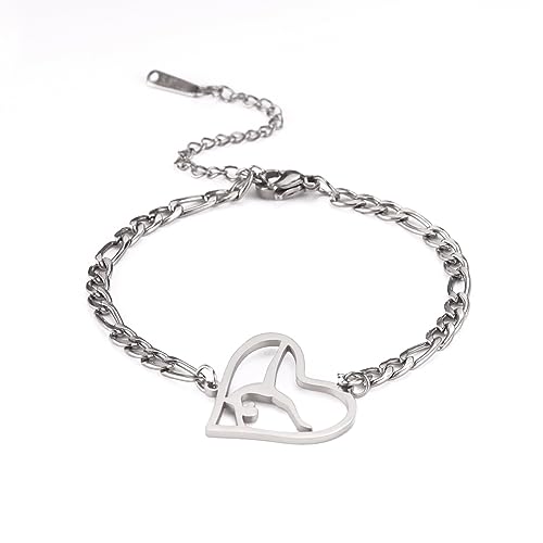 EUEAVAN Inspirador gimnasta pulsera amor encantos gimnasia pulsera bailarina deportes amantes danza solo gimnasia equipo joyería mujer entrenador hija