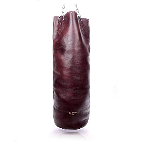All Sport Vintage - Saco de Boxeo - Marrón Vintage - Piel de Vacuno - Cosido a Mano - 1,5 m - Marca Francesa Cover