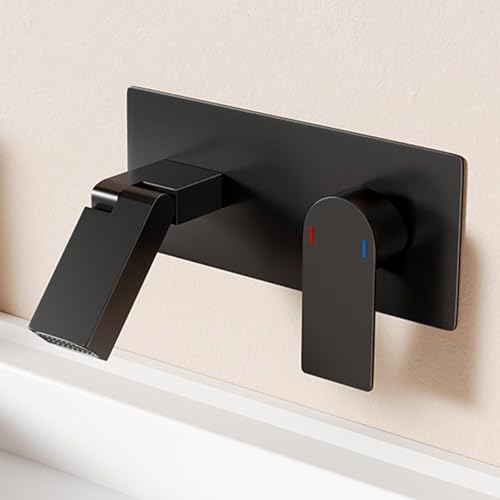 Robinet de lavabo mitigeur encastré blanc salle de bains eau chaude