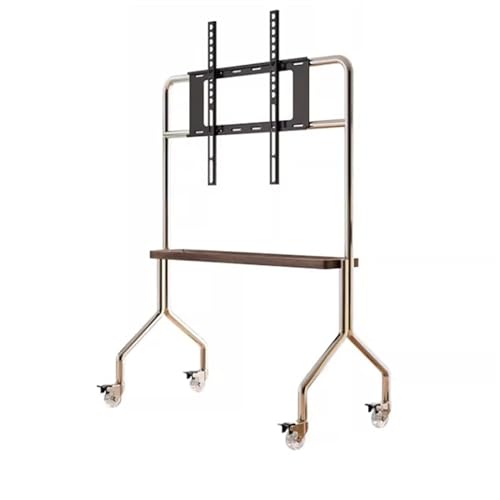 Soporte Universal Móvil para TV 43-75 Pulgadas con Ruedas y Estantes de Madera miniatura 2