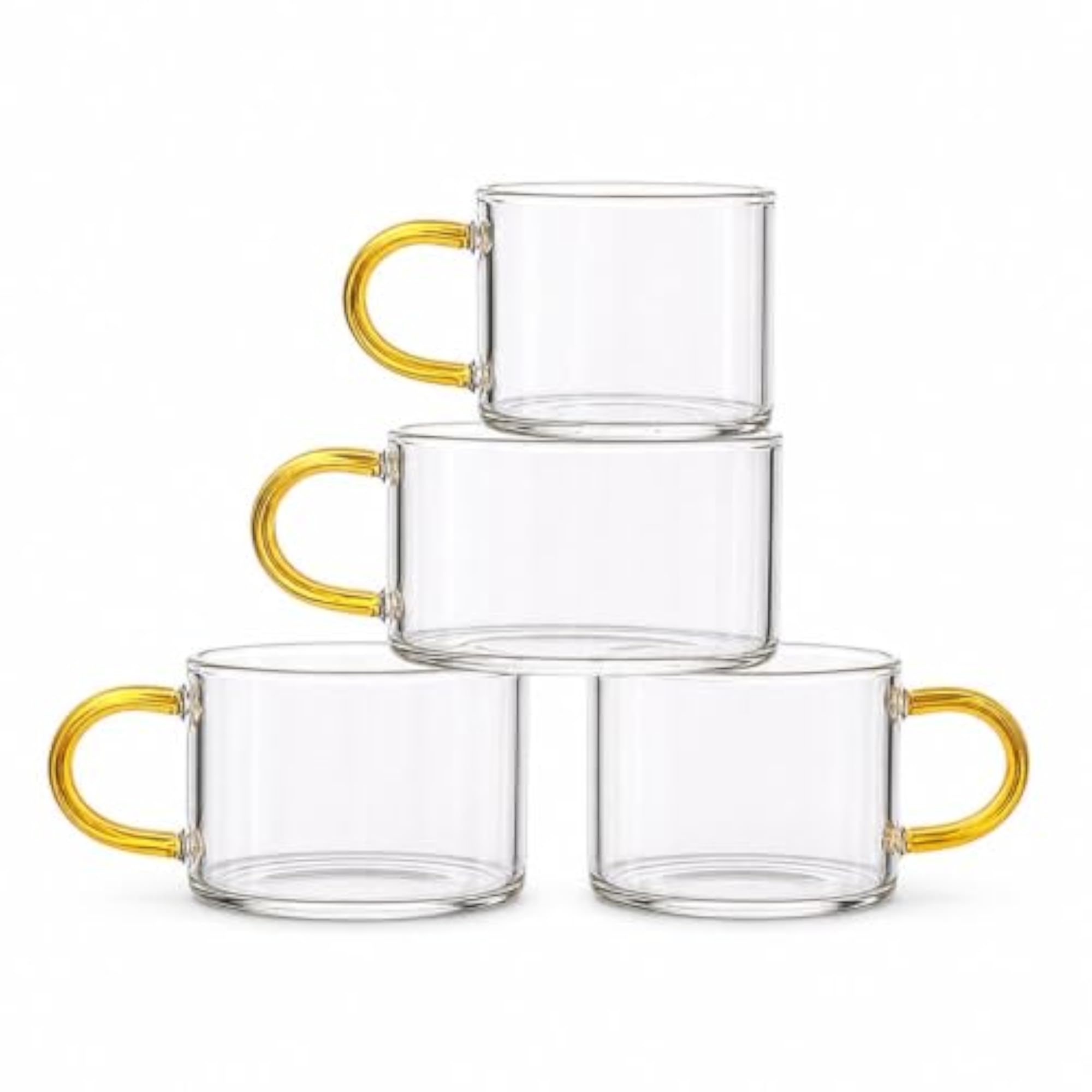 Borosilicate Glass Teacups Set of 4, 90ml