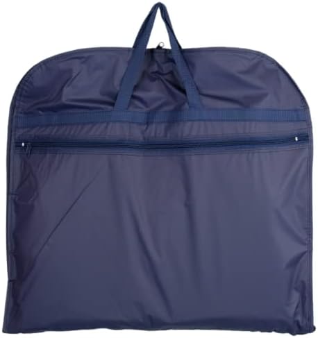 Hoesh 44" & 54" Navy Waterproof and Breathable Suit Carrier Dress Garment Bag For Travel Clothes Covers With Webbing Handles Pack of 2 (24" x 44")