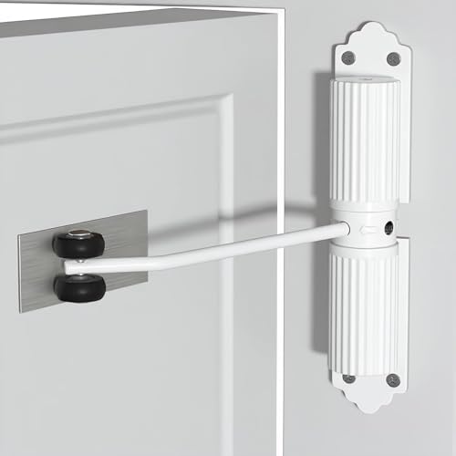 Automatischer Türschließer, 1 Stück Türschliesser für Innen- und Außenbereich, Ideal für Zimmertüren, Büros, Gartentore (Weiß)