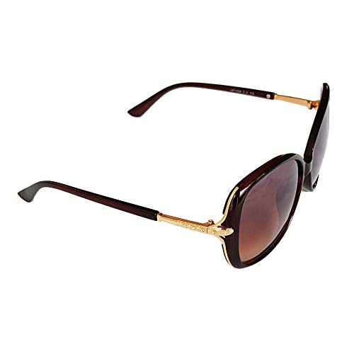 Óculos De Sol Feminino Proteção Uv400 Várias Cores Ref. 1588 (Armação Marrom/Lente Degradê)
