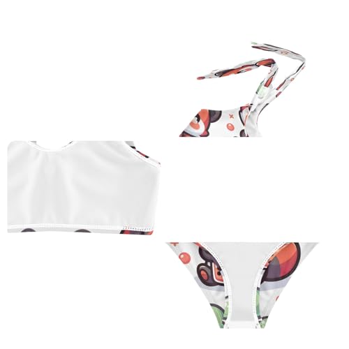 Image of Girls' Bikini Set, Cute Red Panda with Bubble Tea Cartoon Kids Swimsuit 2 Pcs Beach Bathing Suit