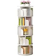 本棚 回転式本棚 4段 大容量 直径46CM 漫画絵本棚 タワーラック　白色 ホワイト 4段 本棚 回転式本棚 大容量 直径46CM 漫画絵本棚 タワーラック