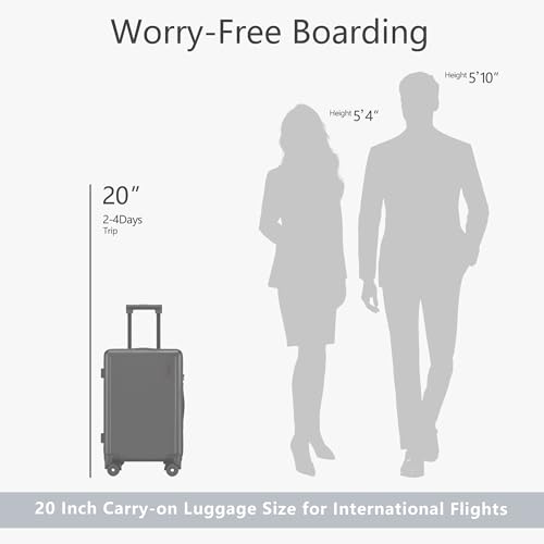 20 Inch Carry-on Luggage, 22x14x9 Airline Approved Carry on Luggage, Hard Shell Small Rolling Carry on Suitcase with Spinner Wheels TSA Approved for Travel (Pink, 20 Inch)4