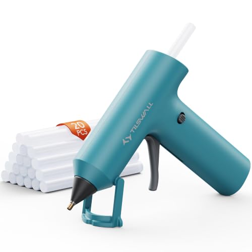 Tilswall Cordless Hot Glue Gun, Fast Preheating, Glue Gun and Sticks Set with 2Ah USB-C...