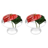 Jubonexis Big Anthurium - Pomelli rotondi per cassetti e armadietti, con viti, 2 pezzi, pomelli per cassetti e cassettiere, decorazione per armadio, casa, ufficio, cucina