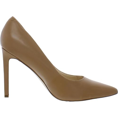 Nine West Womens Tatiana Leather Stiletto Dress Pumps Tan 9 Wide (C,D,W)2