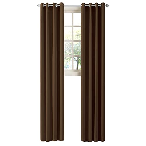LA PALMA Thermal Insulated Blackout Darkening Grommet Living Room Curtains Window Drapes for Bedroom Pack of 2 Panels