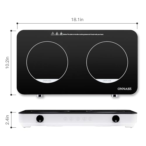 Electric Stove 2 Burner Electric Cooktop 1800W Hot Plate for Cooking Portable Induction Cooktop with Double Burners for Home Kitchen, Apartment, RV - Image 3