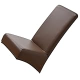 PRETYZOOM Wasserabweisender PU Stuhlüberzug Elastisch Braun XL für Esszimmer und Büro