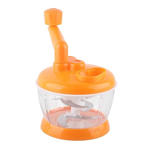Robot da Cucina Manuale, Tritatutto Manuale a Manovella Multifunzione, 6 Lame in Acciaio Inossidabile, Tritatutto Manuale con Contenitore Trasparente per Verdure Carne Frutta