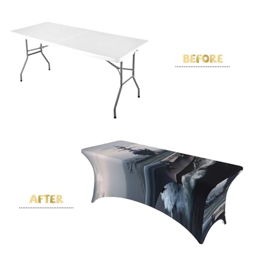 Nappe infroissable pour table rectangulaire de 1,8m stretch