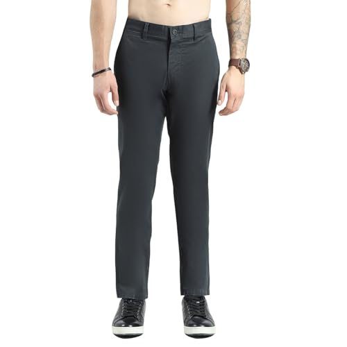 Image of Monte Carlo Men's Regular Fit Trouser Pants | Solid Pattern Casual Trousers | Button Closure | Stylish & Comfortable Formal Trouser for Men's