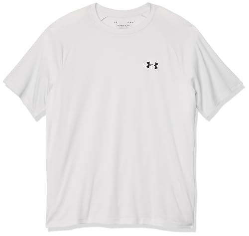 Under Armour Tech Textured Short Sleeve T Shirt UA Tessuto SS, (023) Grigio Distante / / Nero, L Uomo