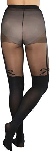 Image of ToBeInStyle Women's Full Footed Pantyhose with Thigh High Designs