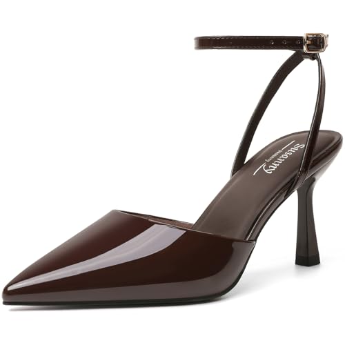 Image of Susanny Heels for Women Stiletto Closed Pointed Toe Backless Dress Shoes High Heels Sexy Kitten Pumps Wedding Guest Party Dance Prom Dressy Comfort Shoes