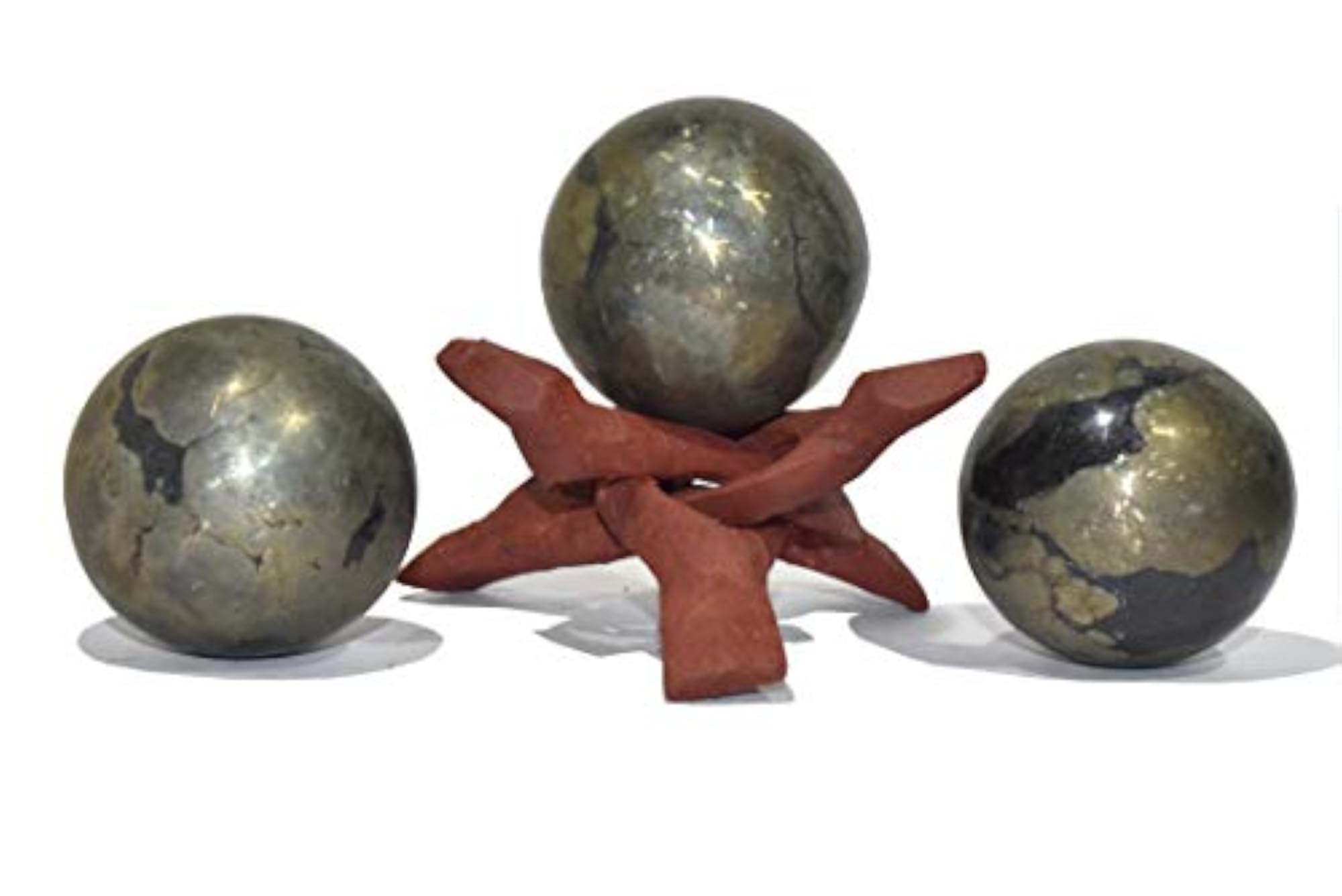 Pyrite Natural Crystal Ball with Stand, Size 2-2.5 Inch