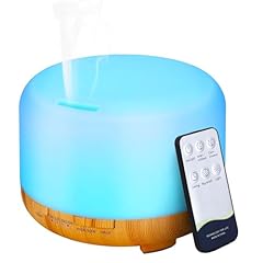 Idea Regalo - Diffusore di Oli Essenziali per Ambienti 300ml, Diffusore Aromi a Grana di Legno con Illuminazione LED, Aromaterapia e Purificazione dell’Aria
