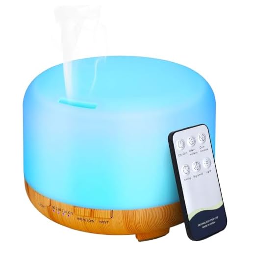 Difusor de aceites Esenciales para ambientes 300 ml, difusor de Aromas de Grano de Madera con iluminación LED, aromaterapia y purificación del Aire