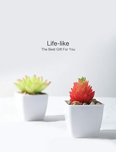 Veryhome Fake Succulents Plants Artificial Faux Succulents Small 4Pcs Mini Potted Plastic Succulents For Christmas Home Office Living Room Desk Decor Aesthetic #TOP2