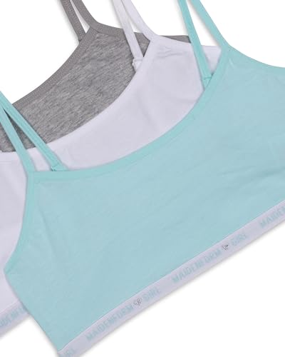 Maidenform Girls' Logo Band Cotton Crop Training Bra, 3 Pack2