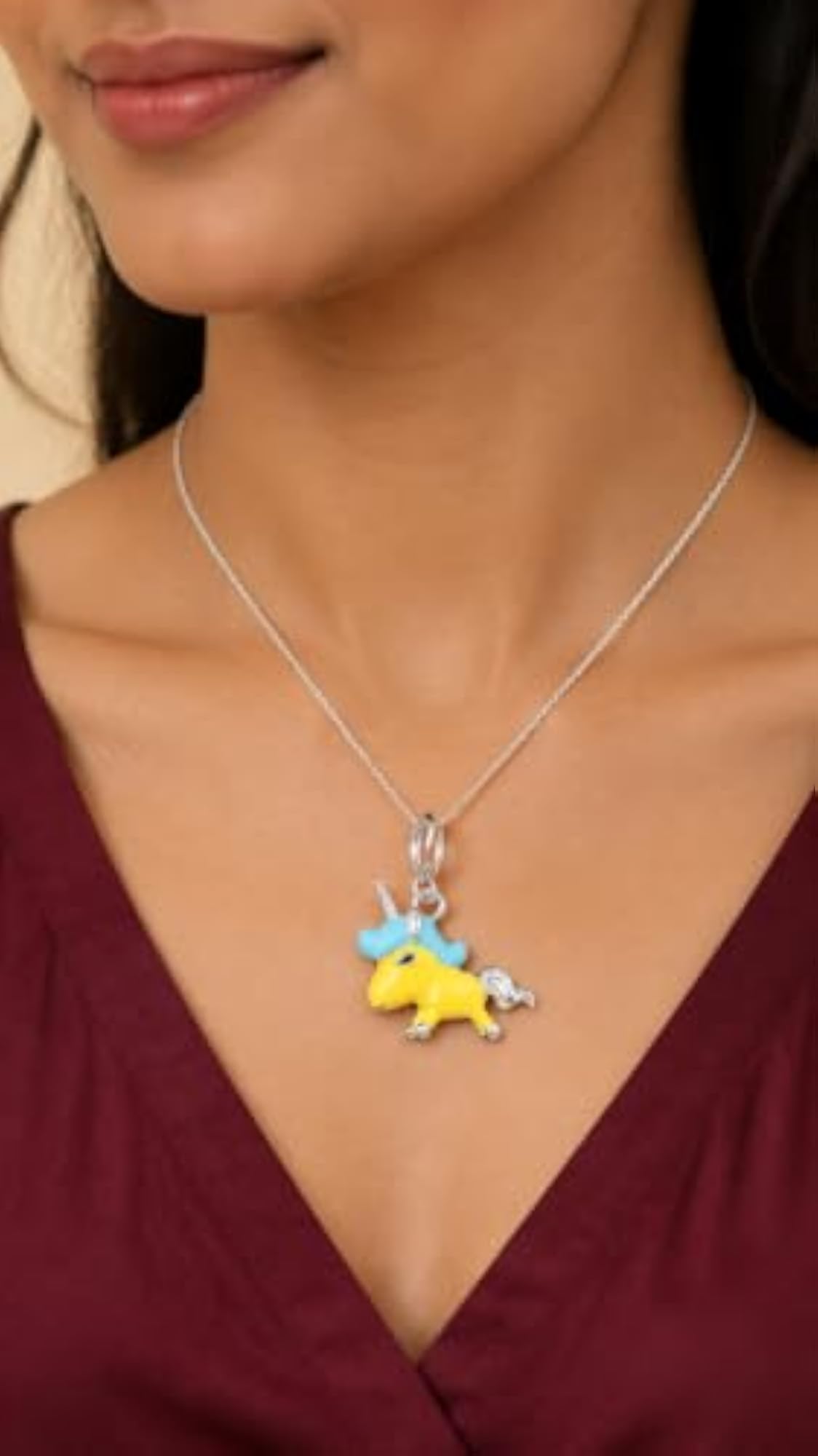 925 Sterling Silver Flying Unicorn Charm, Gift for Women