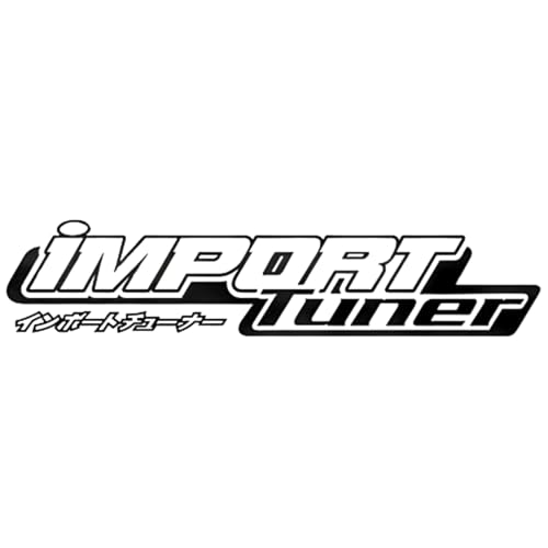 Import Tuner Vinyl Decal Banner, JDM Style Sticker for Car, Window, Laptop, Tumbler, Wall (White, 10 inch)