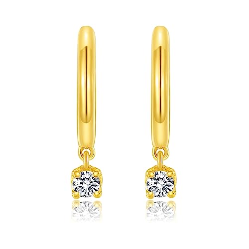 14k Solid Gold Diamond Earrings Series,DEF VS~VVS, No fading, No allergies, Non gold-plating,Lab grown Diamond2