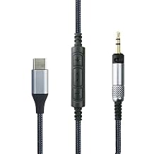 NewFantasia USB C Audio Cable Compatible with Audio Technica ATH-M60X ATH-M50x ATH-M40x ATH-M70x Headphone, Remote Volume Mic Compatible with iPhone 17/ Air /16/15/iPad